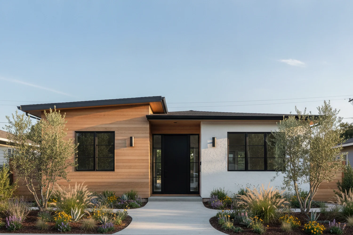 Curb appeal of a remodeled Bay Area home near Palo Alto
